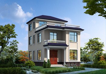 <b>90平方米小户型自建三层房屋设计图纸及外观效果图</b>