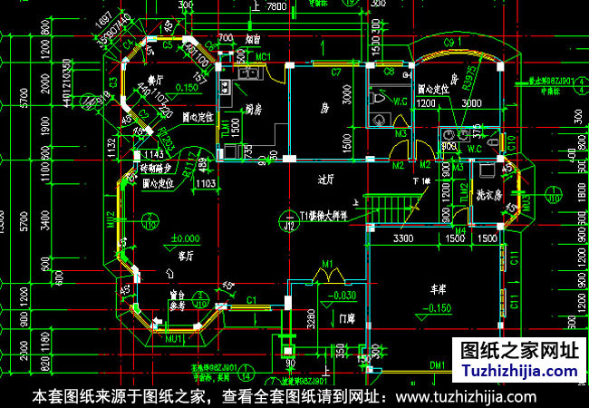 带阁楼欧式二层半别墅设计图纸