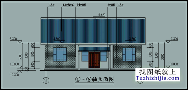 120平方米农村一层平房别墅设计CAD图纸，12x10米