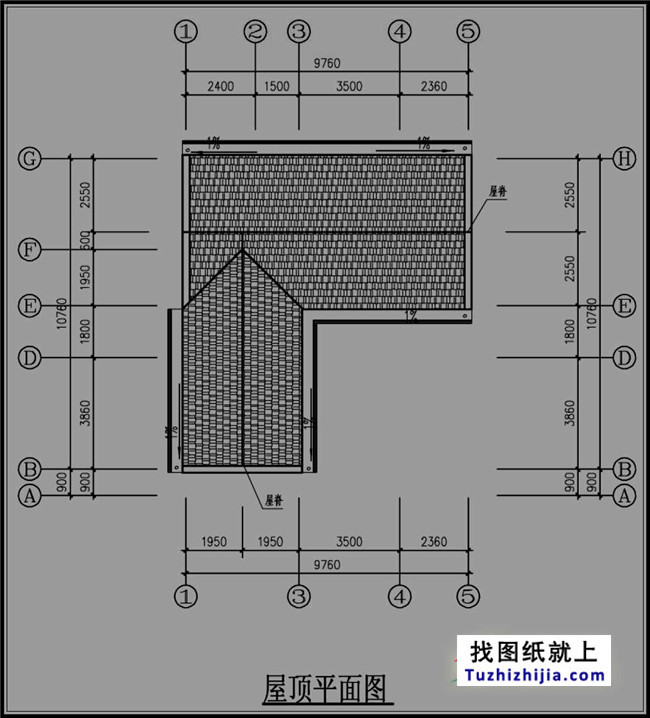 红色外墙带车库四层自建房设计图