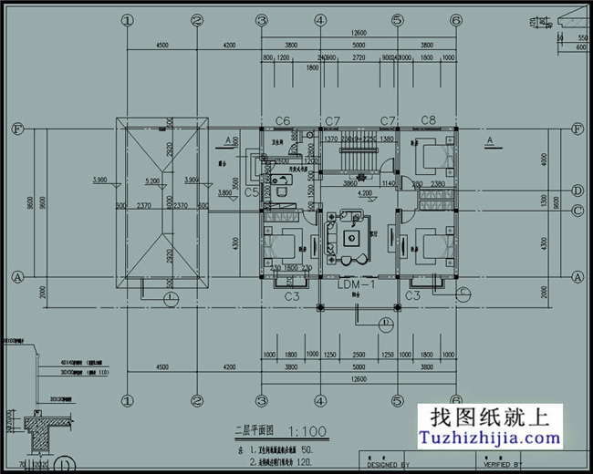 126平方米清新实用型新农村二层小别墅设计图纸带效果图,13x10米
