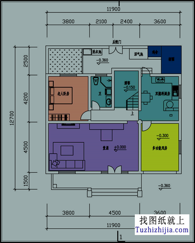110平方米二层自建小别墅设计CAD施工图纸带效果图,12x13米