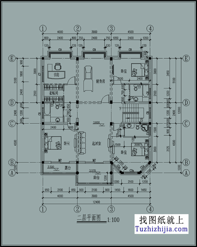140平方米二层新农村经济实用的房屋设计图纸,12x12米