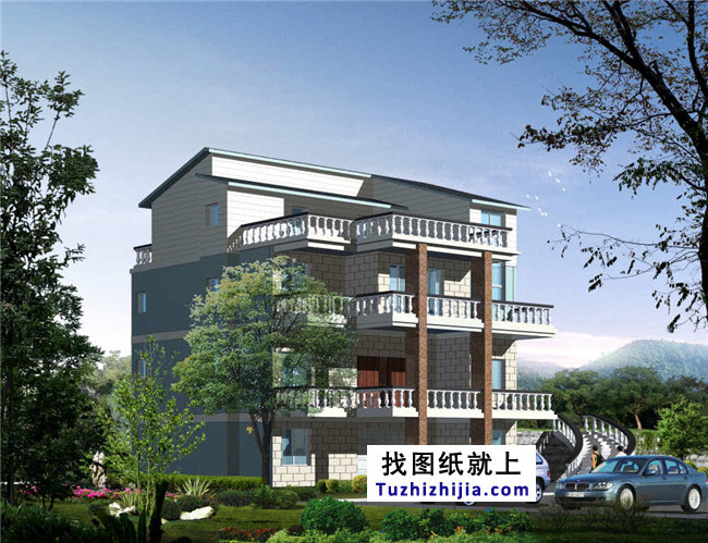30万的新农村三层半房屋设计图纸