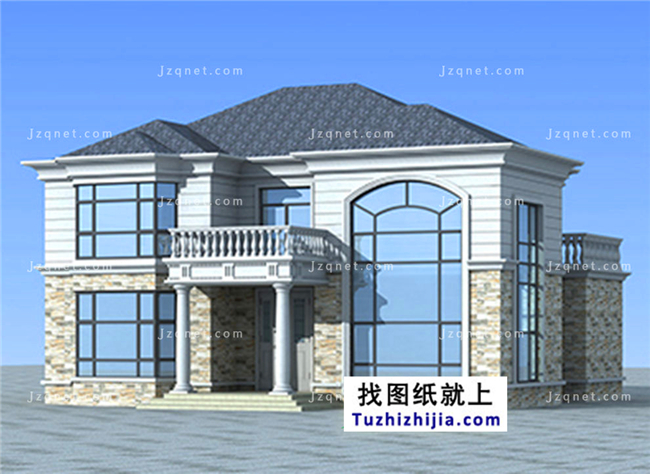 183平方米新农村自建二层小别墅设计图及效果图,15X13米