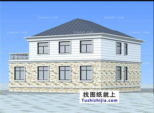 183平方米新农村自建二层小别墅设计图及效果图,15X13米