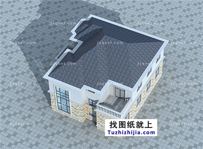 183平方米新农村自建二层小别墅设计图及效果图,15X13米