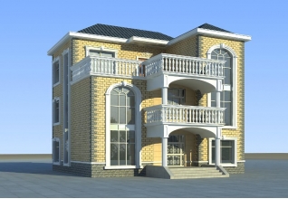 <b>现代风格三层别墅设计图纸和效果图，农村自建精选</b>
