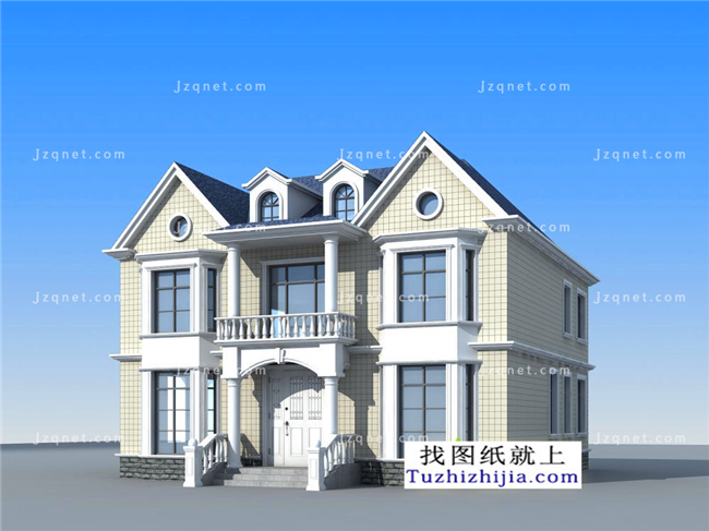 156平方米自建二层CAD房屋设计图纸及效果图,13X12米