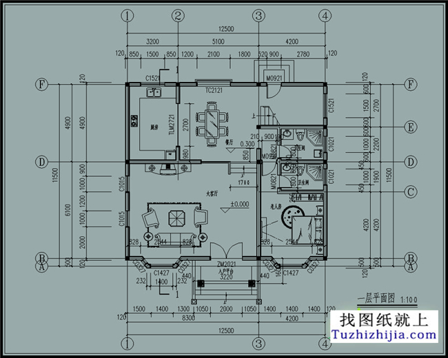 156平方米自建二层CAD房屋设计图纸及效果图,13X12米