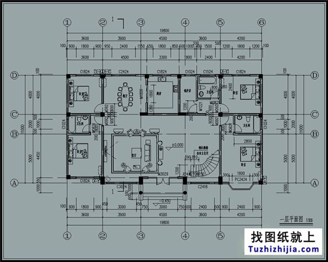 227平方米新农村二层自建别墅设计图纸带外观图,20X11米