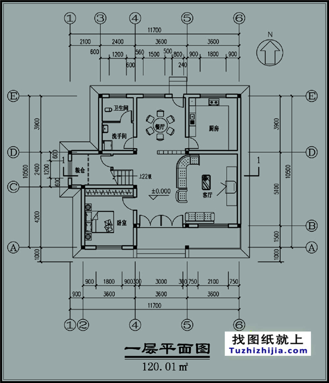 120平方米新农村两层别墅CAD设计图及效果图,12x11米