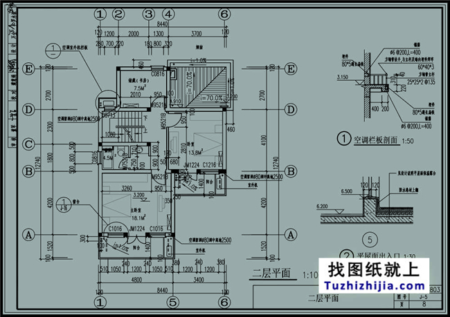 76平方米上海农村带阁楼的小二层房屋设计图,8x11米