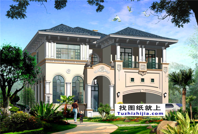 240平方米带地下室二层豪华别墅施工设计图纸,15x20米