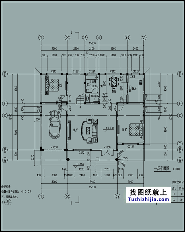 186平方米二层自建别墅设计施工图纸及外观效果图,15x13米