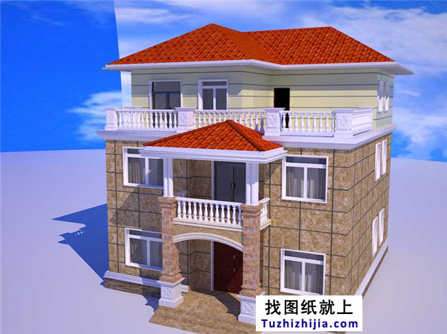 140平方米三层别墅设计图纸,带屋顶花园