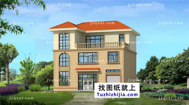 经典三层小别墅设计图纸(效果图+全套cad建筑图)