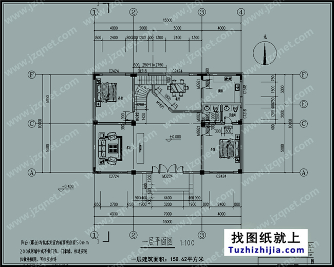 155平方米新三层全套别墅设计资料,15x10米