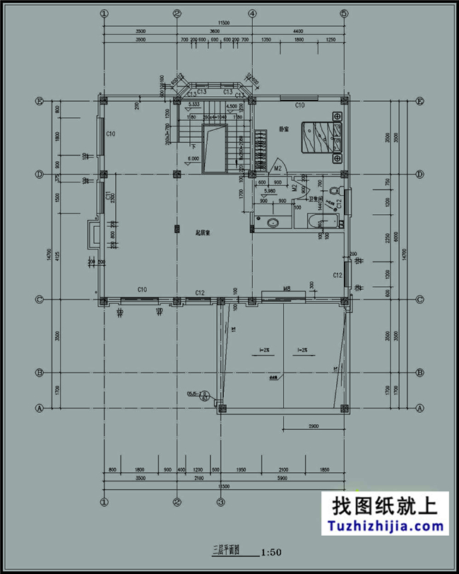 160平方米三层带车库别墅设计CAD图纸及效果图,12X15米