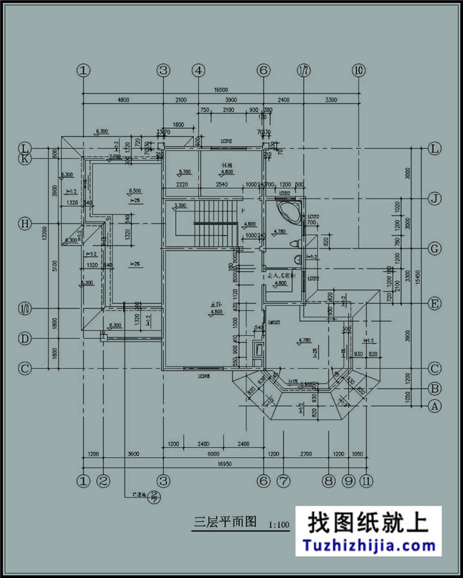 220平方米三层经典豪华别墅农村设计图纸带外观效果图,17X13米