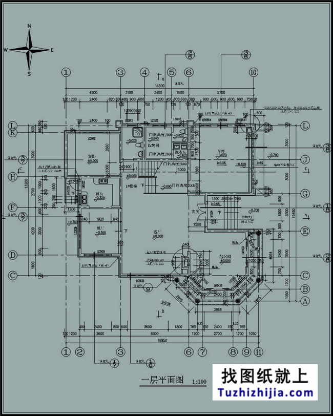 220平方米三层经典豪华别墅农村设计图纸带外观效果图,17X13米