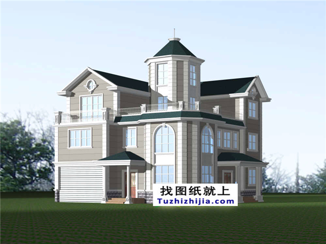 145平方米三层建筑施工设计图纸及效果图,12X13米