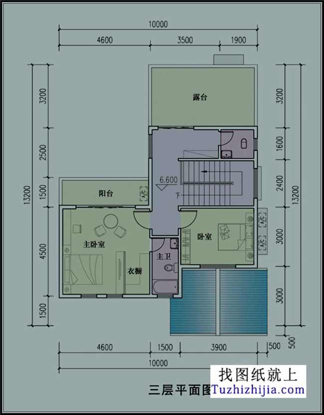 150平方米徽派新农村三层别墅建筑设计图纸带外观,10X15米