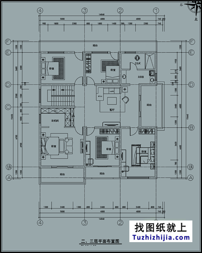 200平方米别墅设计图,占地200平米别墅设计图 200平方米新农村三层小别墅设计施工图纸及效果图,14x