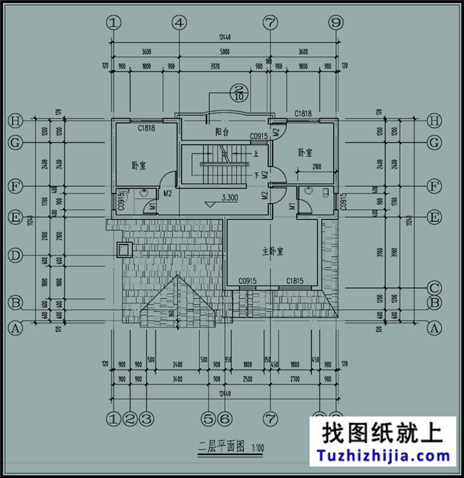 120平方米新农村全套三层别墅设计图纸及外观图,12X11米