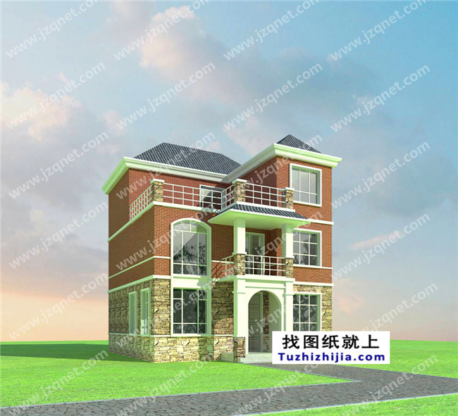 105平方米新农村自建三层小别墅设计施工图,10x11米