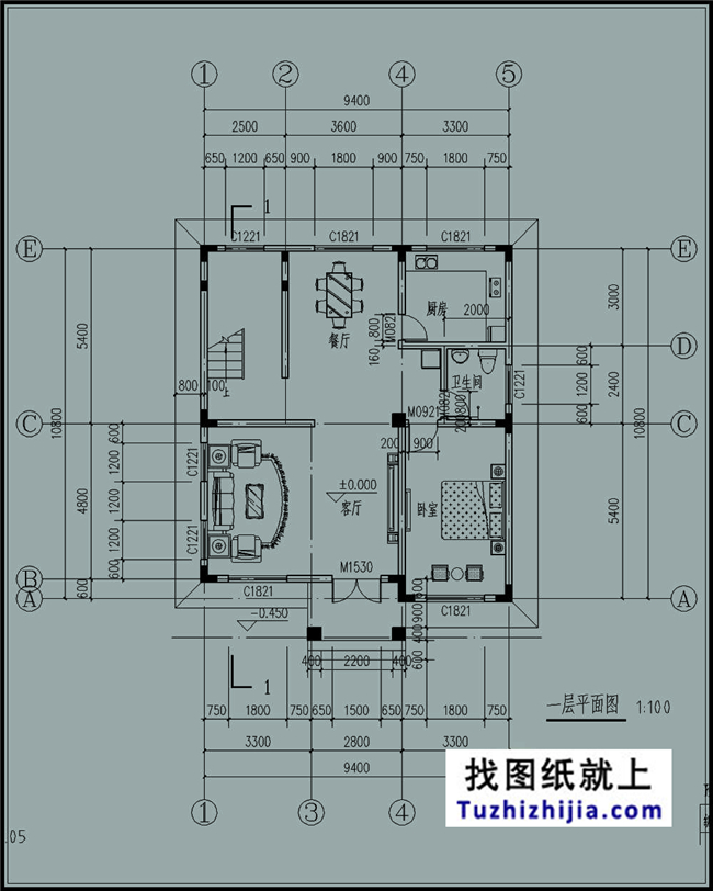 105平方米新农村自建三层小别墅设计施工图,10x11米