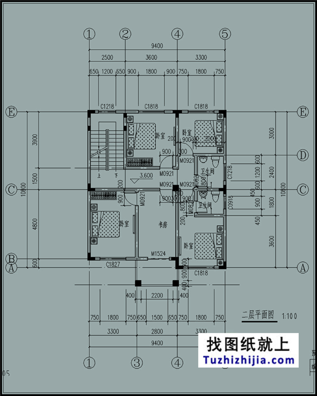 105平方米新农村自建三层小别墅设计施工图,10x11米