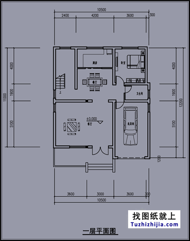 120平方米福建带车库的新农村三层自建别墅设计图,11x11米