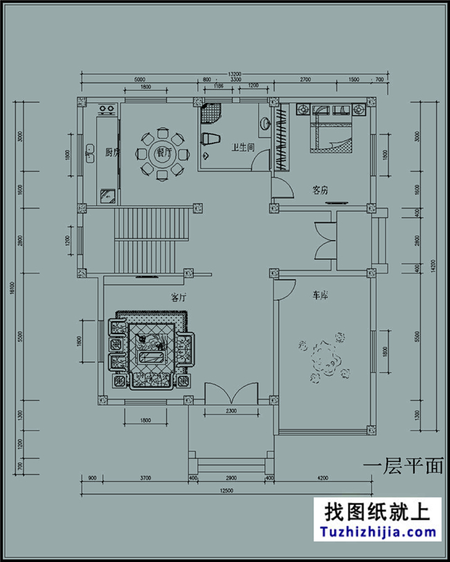 180平方米三层别墅户型设计图纸及效果图,13x16米