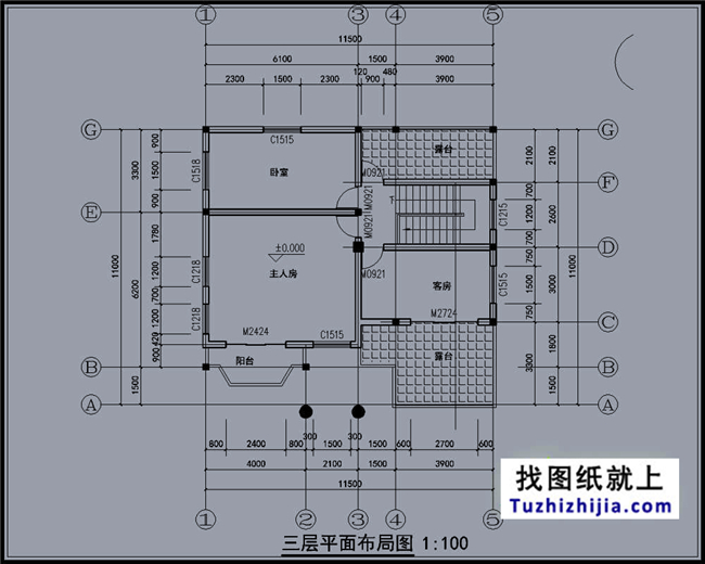120平方米农村现代大气的三层别墅设计施工图纸大全,12x11米
