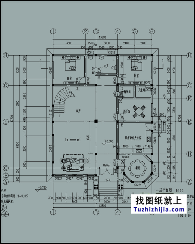 50多万的欧式自建别墅施工设计图纸及效果图