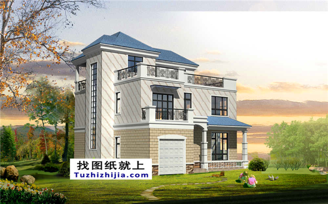 180平米三层新农村房屋别墅施工设计图纸及效果图