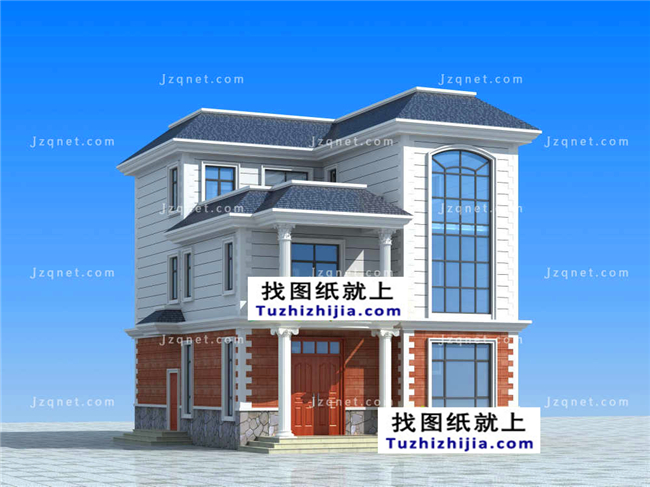 【农村别墅设计图纸及效果图大全】三层带露台设计