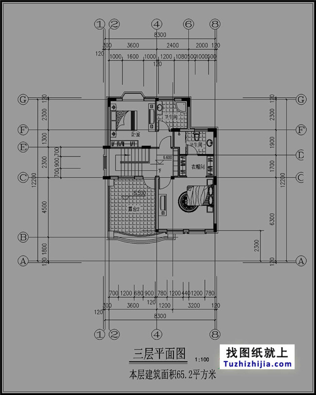 90平方米三层小别墅设计图纸,带效果图