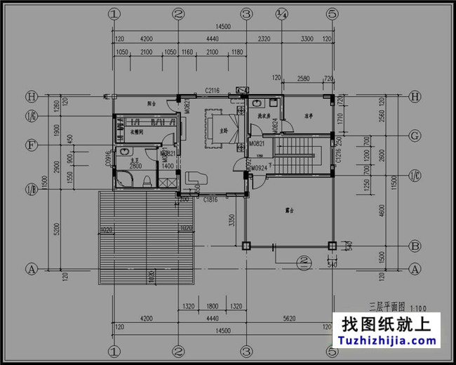 湖南乡村三层别墅设计图纸,带屋顶花园(含效果图)