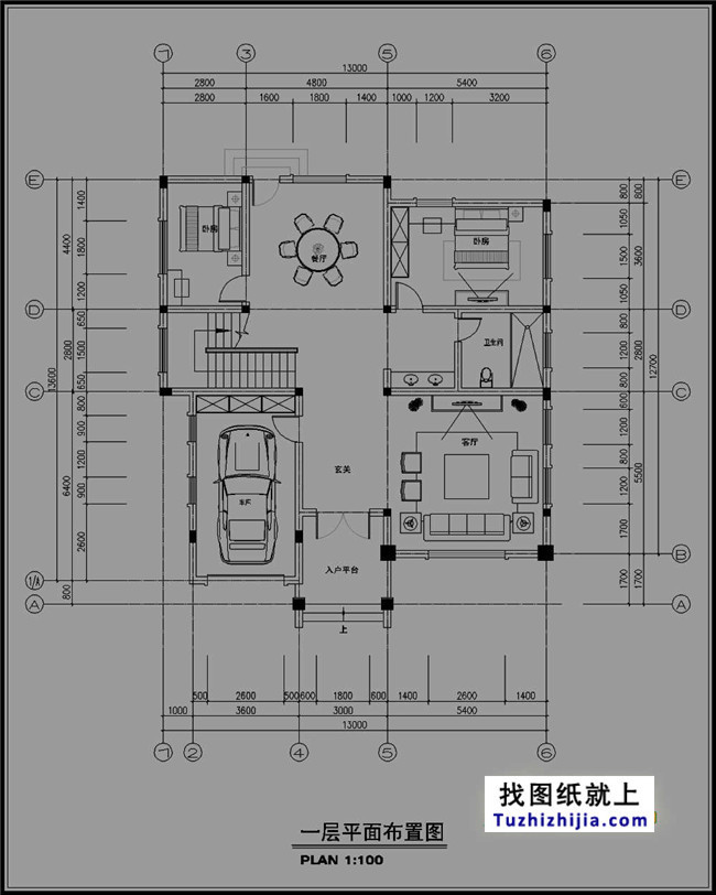 带车库三层别墅设计图纸(效果图+全套CAD图纸)