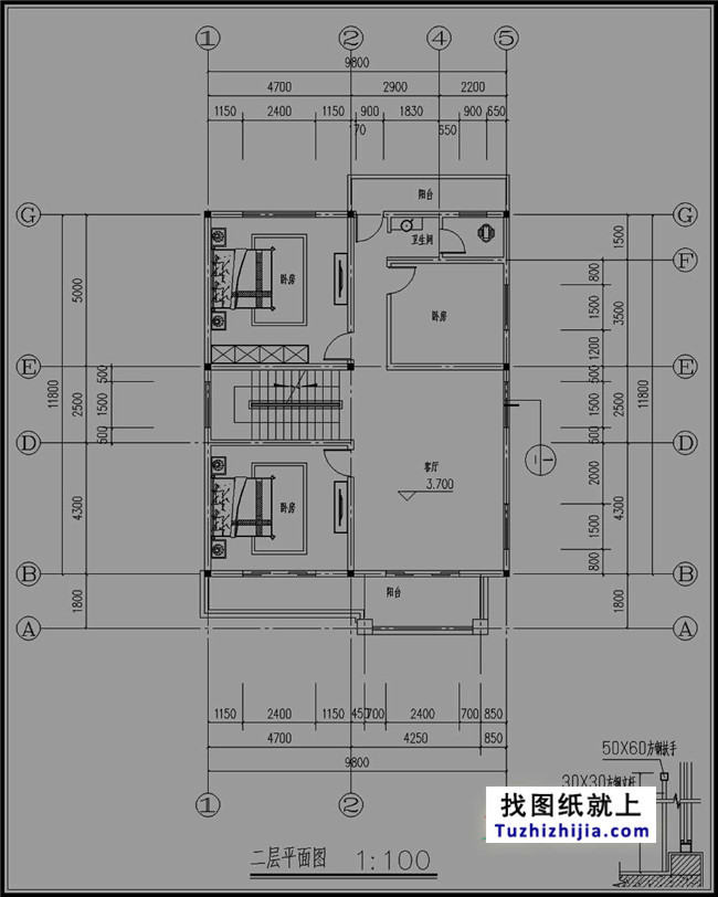 新农村带堂房三层房屋设计图纸,10x12=120平方米