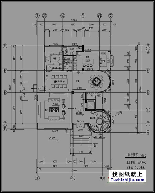 大户型欧式三层别墅建筑图纸,全套设计图+效果图