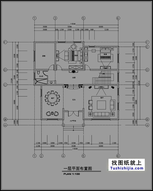 三层独栋别墅户型图,自建全套设计图纸和效果图