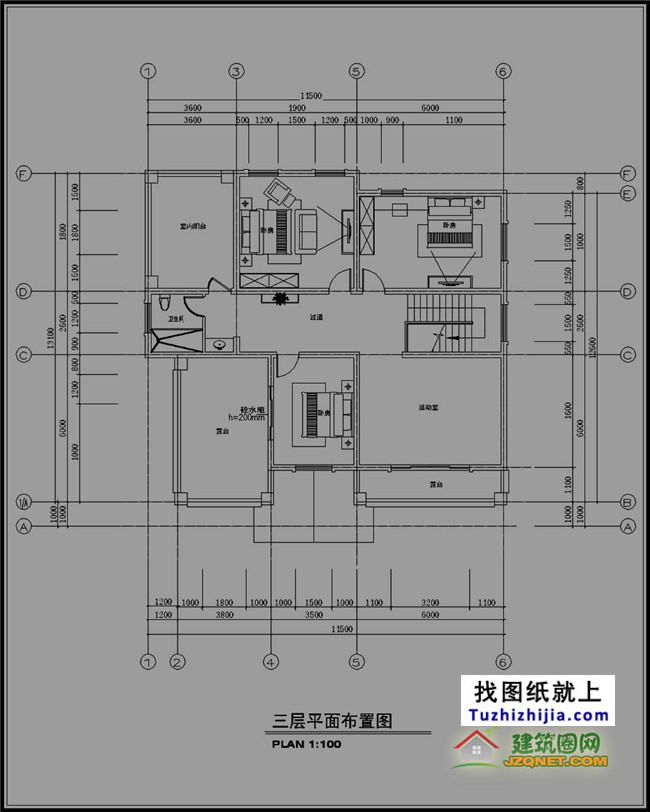 三层独栋别墅户型图,自建全套设计图纸和效果图