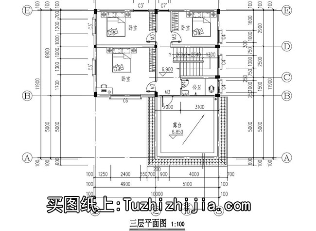 徽派120平新农村住宅设计方案,带外观效果图
