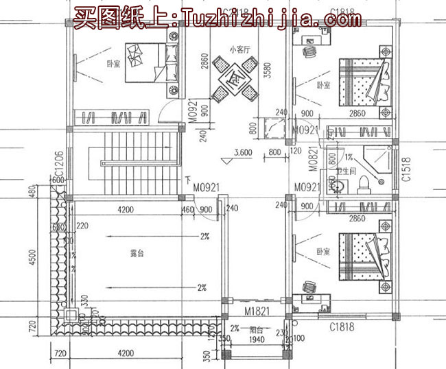 两层半楼房设计图及效果图，农村二层房屋设计图推荐
