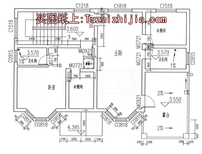 私人别墅房屋cad施工设计图，造型精致、美观