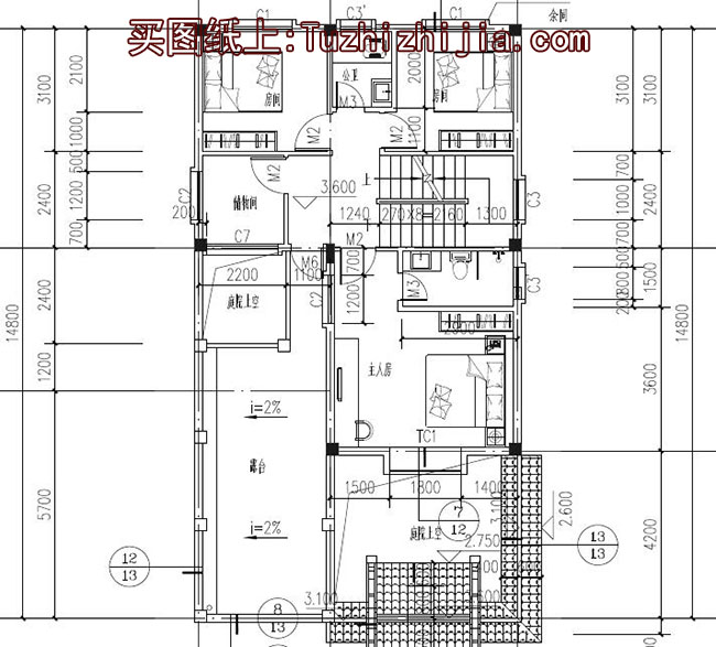 客家风格别墅建筑设计图，带外观效果图，带院子