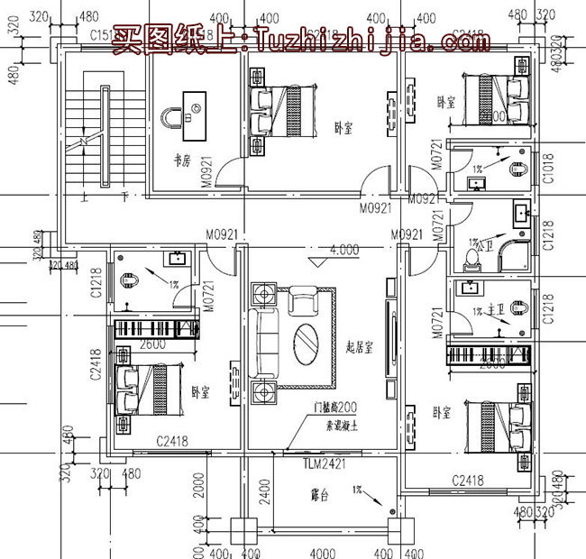 175平大客厅三层别墅房屋设计图，含外观造型现代，美观
